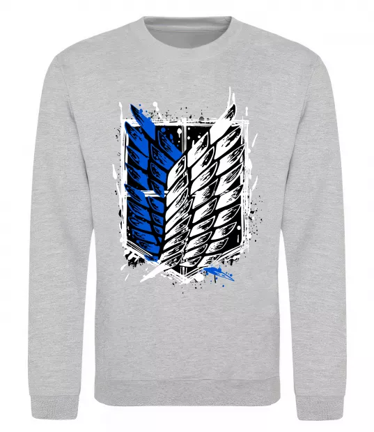 Світшот Атака титанів розвідувальний корпус Сірий меланж фото