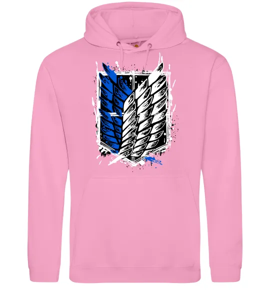 Чоловіча толстовка (худі) Атака титанів розвідувальний корпус Рожевий фото