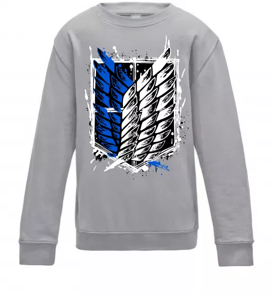 Детский Свитшот Атака титанів розвідувальний корпус Серый меланж фото