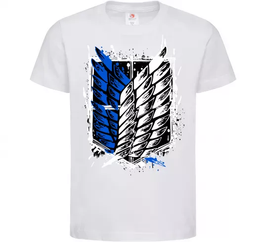 Дитяча футболка Атака титанів розвідувальний корпус Білий фото