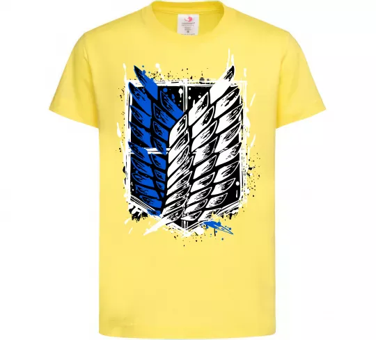 Дитяча футболка Атака титанів розвідувальний корпус Лимонний фото