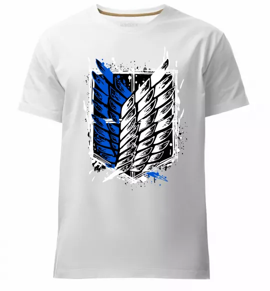 Мужская премиум футболка Атака титанів розвідувальний корпус Белый фото