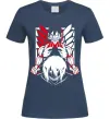 Женская футболка Атака титанів Ерен Темно-синий фото