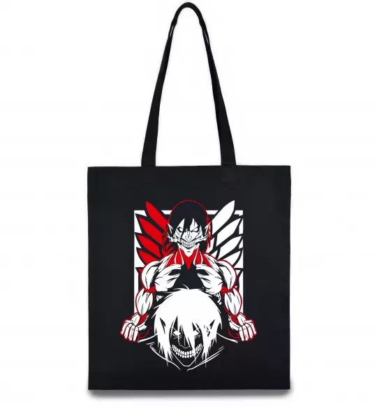 Эко-сумка Атака титанів Ерен Черный фото
