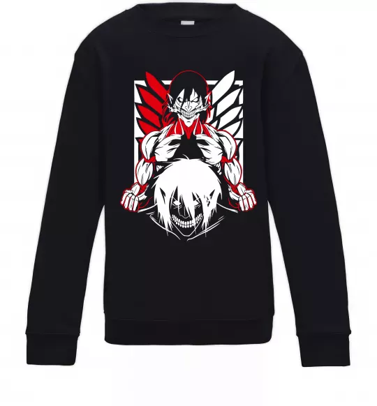 Детский Свитшот Атака титанів Ерен Черный фото