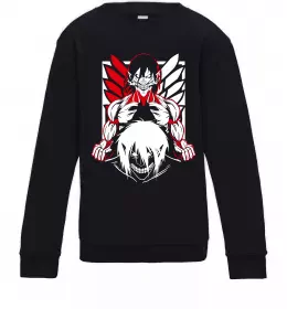 Дитячий світшот Атака титанів Ерен Чорний фото