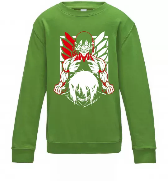 Детский Свитшот Атака титанів Ерен Лаймовый фото