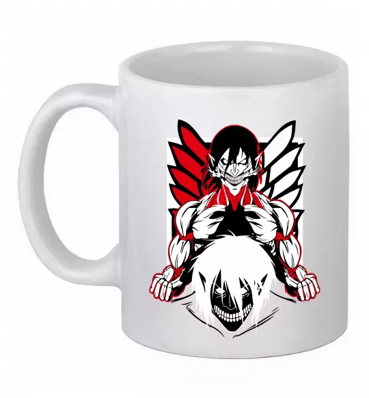 Чашка керамическая Атака титанів Ерен Белый фото