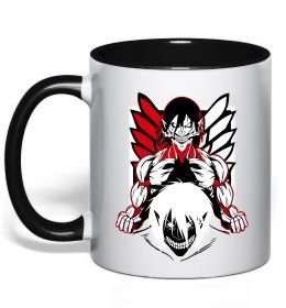 Чашка з кольоровою ручкою Атака титанів Ерен