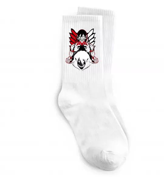 Шкарпетки Атака титанів Ерен Білий фото