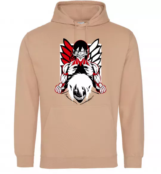 Жіноча толстовка (худі) Атака титанів Ерен Пісочний фото