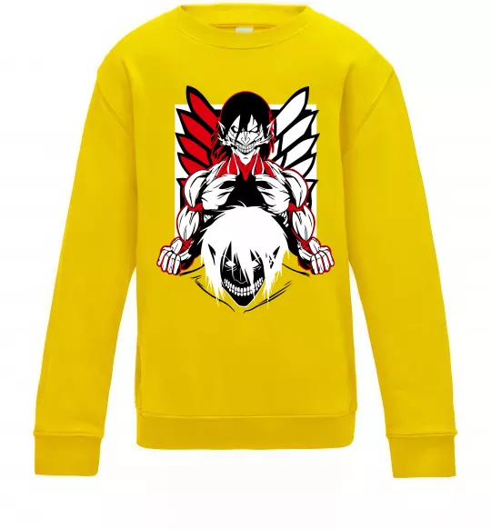 Детский Свитшот Атака титанів Ерен Солнечно желтый фото