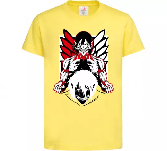 Дитяча футболка Атака титанів Ерен Лимонний фото