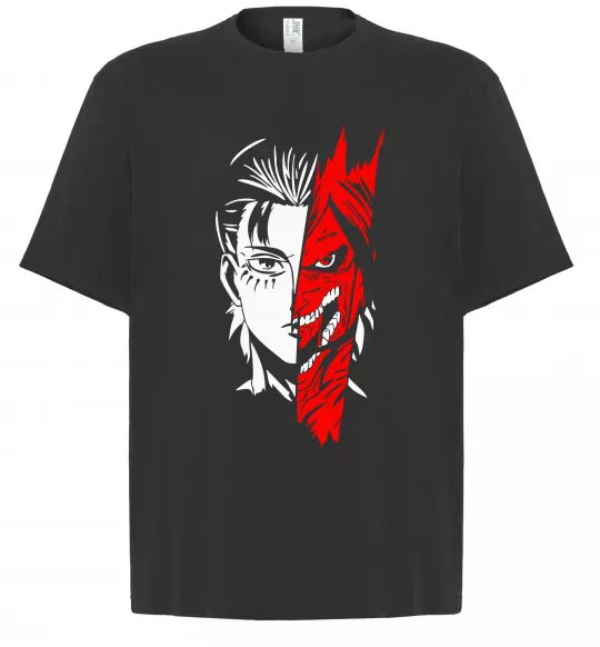 Футболка Оверсайз Ерен Єгер Чорний фото