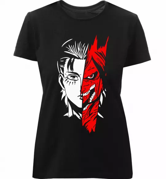 Жіноча преміум футболка Ерен Єгер Чорний фото