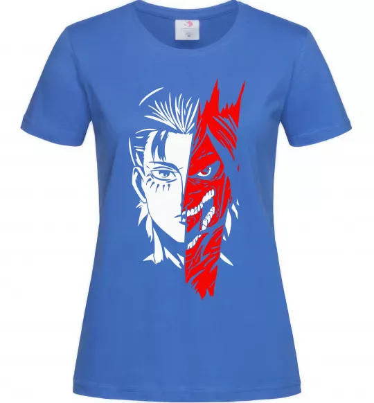 Женская футболка Ерен Єгер Ярко-синий фото