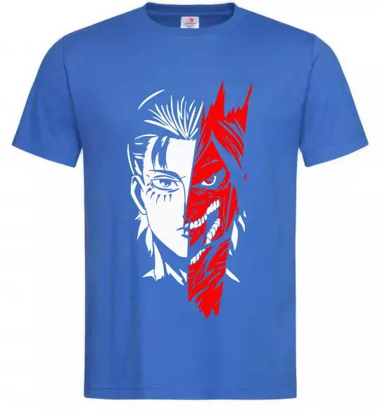 Мужская футболка Ерен Єгер Ярко-синий фото