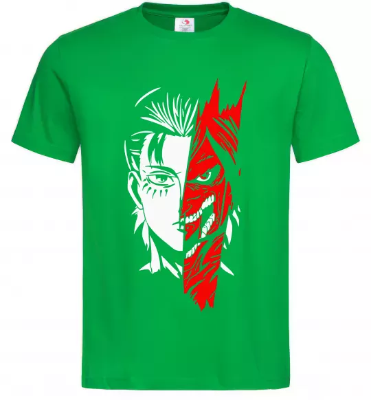 Мужская футболка Ерен Єгер Зеленый фото