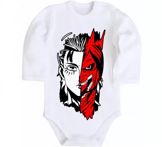 Дитячий бодік Ерен Єгер Білий фото