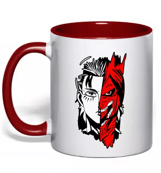 Чашка с цветной ручкой Ерен Єгер Красный фото