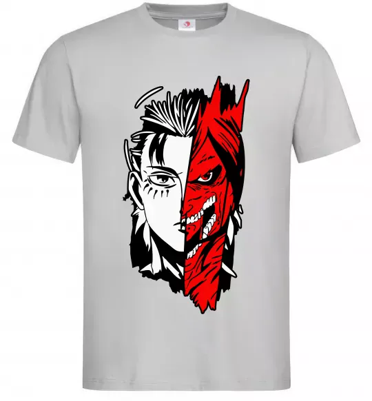 Мужская футболка Ерен Єгер Серый фото