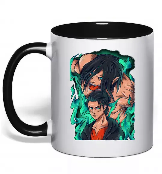 Чашка с цветной ручкой Ерене Єгер титан Черный фото