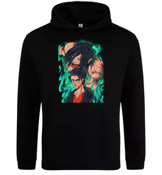 Чоловіча толстовка (худі) Ерене Єгер титан Чорний фото