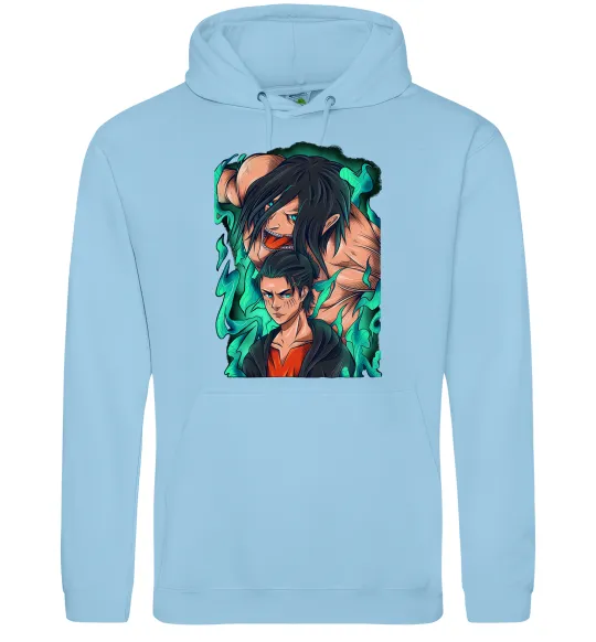 Мужская толстовка (худи) Ерене Єгер титан Голубой фото