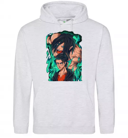 Жіноча толстовка (худі) Ерене Єгер титан Сірий меланж фото