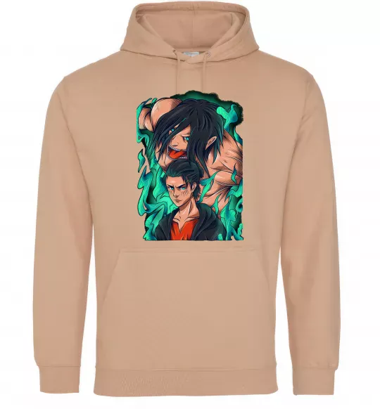 Жіноча толстовка (худі) Ерене Єгер титан Пісочний фото