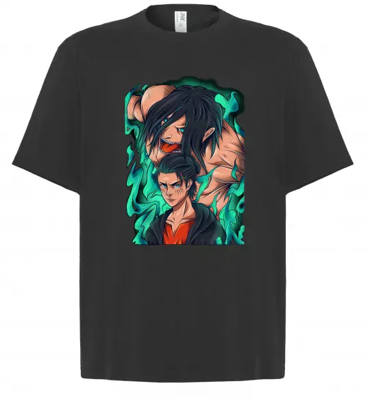 Футболка Оверсайз Ерене Єгер титан Черный фото