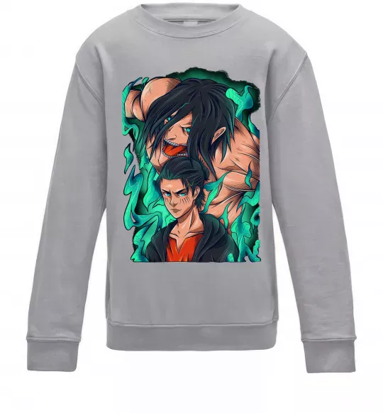 Детский Свитшот Ерене Єгер титан Серый меланж фото