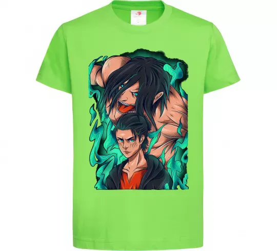 Детская футболка Ерене Єгер титан Лаймовый фото