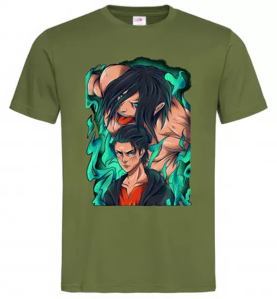 Мужская футболка Ерене Єгер титан Оливковый фото