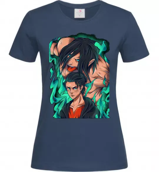 Женская футболка Ерене Єгер титан Темно-синий фото