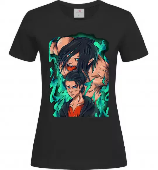 Женская футболка Ерене Єгер титан Черный фото