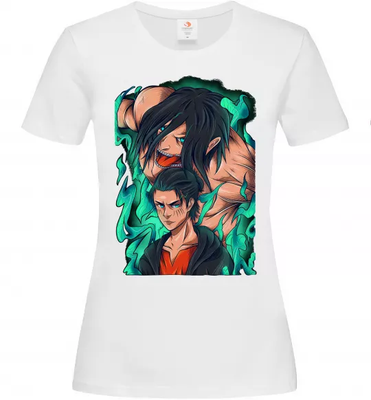 Женская футболка Ерене Єгер титан Белый фото