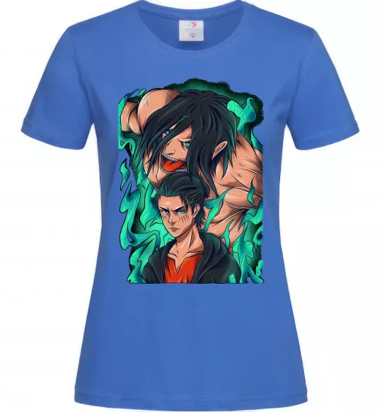 Женская футболка Ерене Єгер титан Ярко-синий фото