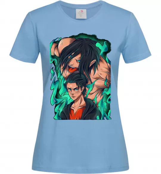 Женская футболка Ерене Єгер титан Голубой фото