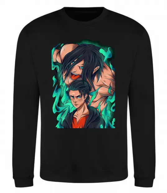 Світшот Ерене Єгер титан Чорний фото