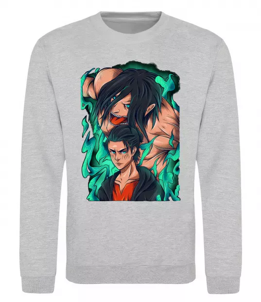 Світшот Ерене Єгер титан Сірий меланж фото