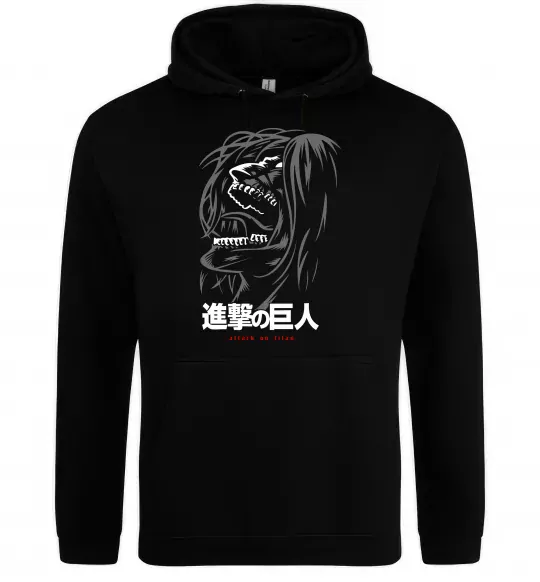 Чоловіча толстовка (худі) Attack on Titan Eren Yeager Чорний фото