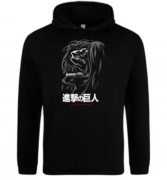 Женская толстовка (худи) Attack on Titan Eren Yeager Черный фото