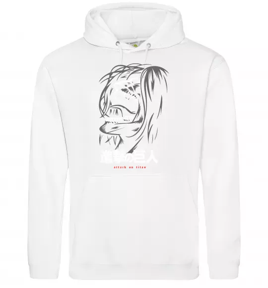 Женская толстовка (худи) Attack on Titan Eren Yeager Белый фото