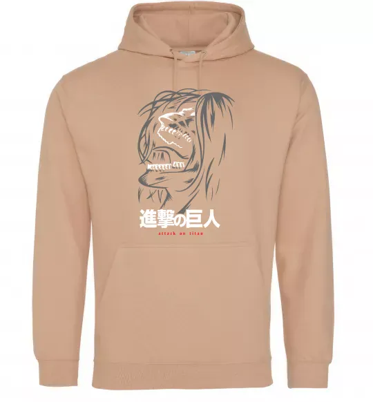 Женская толстовка (худи) Attack on Titan Eren Yeager Песочный фото