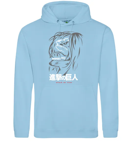 Женская толстовка (худи) Attack on Titan Eren Yeager Голубой фото