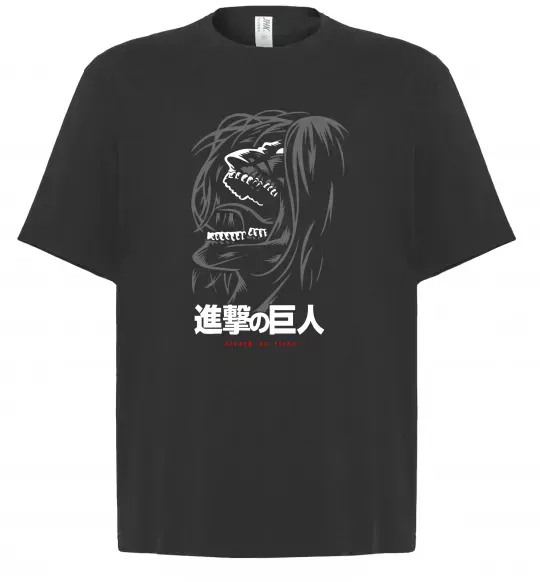 Футболка Оверсайз Attack on Titan Eren Yeager Черный фото