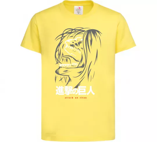 Детская футболка Attack on Titan Eren Yeager Лимонный фото