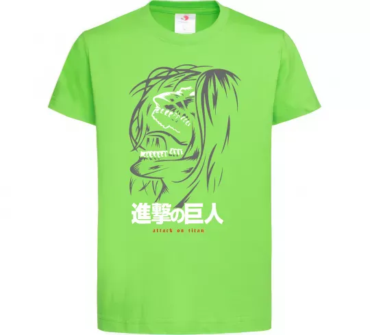 Детская футболка Attack on Titan Eren Yeager Лаймовый фото