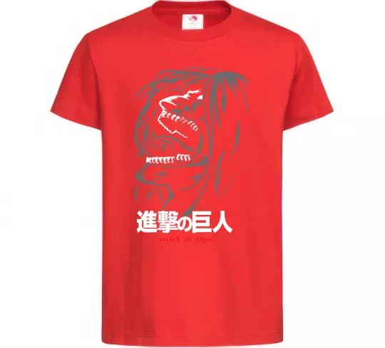 Детская футболка Attack on Titan Eren Yeager Красный фото